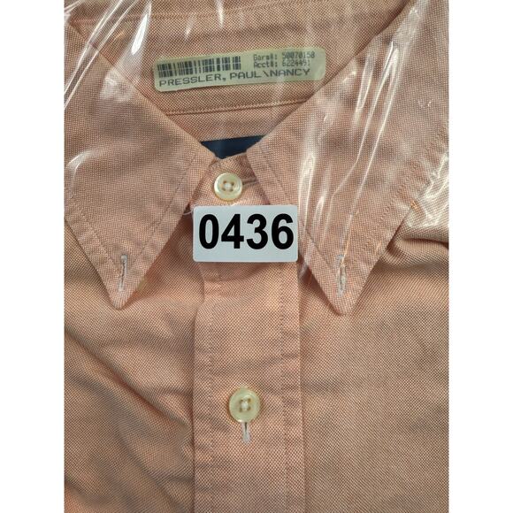 Ralph Lauren Men’s 15-32 Pink Oxford Button Down Shirt Yarmouth 100% Cotton Polo - Picture 9 of 9